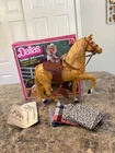 Vintage 1980 Dallas Barbie Doll's Horse w/ Original Box + Saddle Blankets