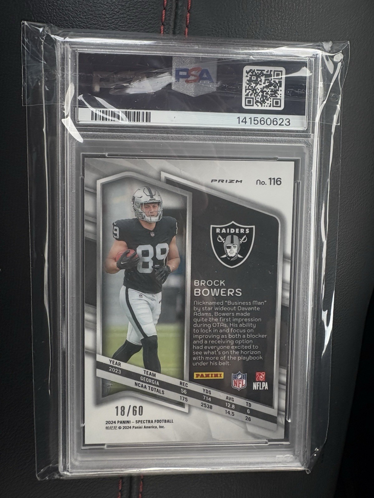 Brock Bowers Panini Spectra #116 Interstellar