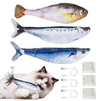 Ginyoyo Cat Toys Flopping Fish 3 Pack Sardine + Saury + Yellow Croaker