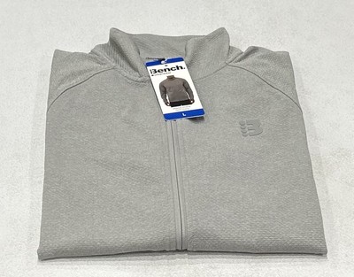 Bench Men's Urbanwear Moisture Wicking Full Zip Knit Jacket, Gray, Size L