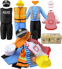 Boy'S Dress up Costumes Set, Kids Role Play Set 11Pcs Dress up Trunk Pirate, Che