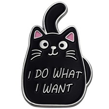 Black Cat Enamel Lapel Pin Funny Cute Cat Enamel Pins for Backpacks Hat Bags Chr