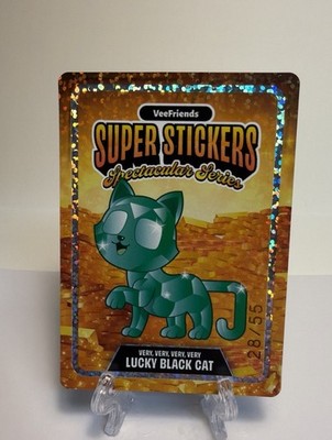 2026 VeeFriends Super Stickers Very Very Very Lucky Black Cat Emerald - Gold /55