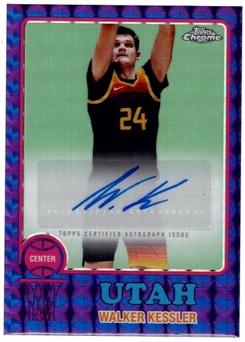 Walker Kessler [Purple Geometric Refractor] #73TA-WK 2024 Topps Chrome 1973 Autograph card
