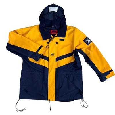 Vintage HELLY HANSEN mountain parka Sailing Jacket Size: L Navy x Yellow Men s