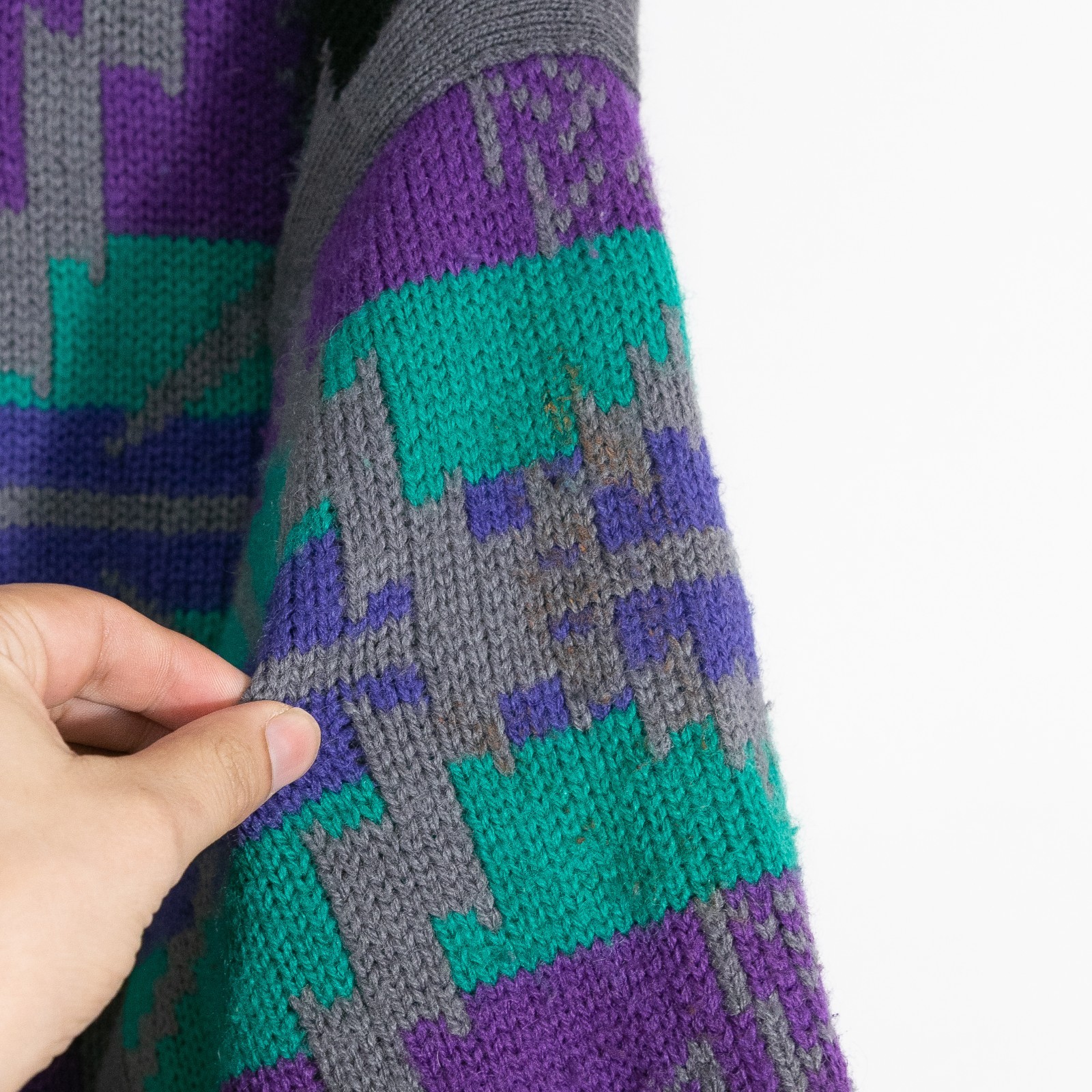 Vintage Aztec Pattern Reversible Wool Sweater Men… - image 9