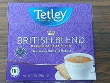 Tetley British Blend Premium Black Tea, 1 Box - 80 Count Tea Bags. Net WT 7oz