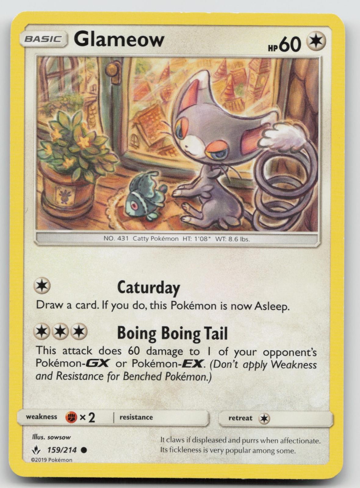 Glameow 159/214 MP sowsow Unbroken Bonds Pokemon L476