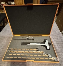 Mitutoyo #129-112 Metric Depth Micrometer Set 0-150mm x 0.01mm for Machinists
