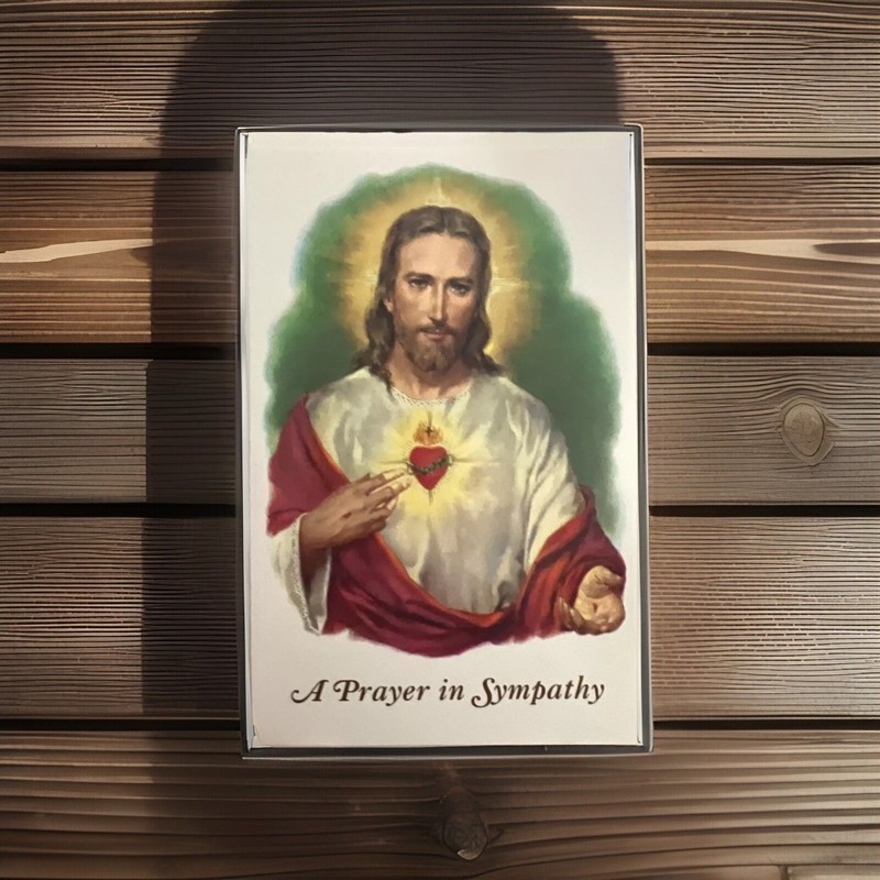 Sympathy Catholic Card  4x6 New Jesus  On The Cover