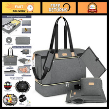 Large Diaper Bag Tote 7PCS with Changing Pad Multifunctional Hospital Travel B