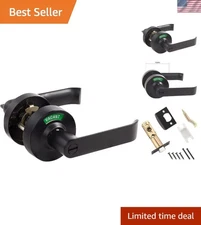 Matte Black Privacy Lock with Indicator, ADA Compliant Lever