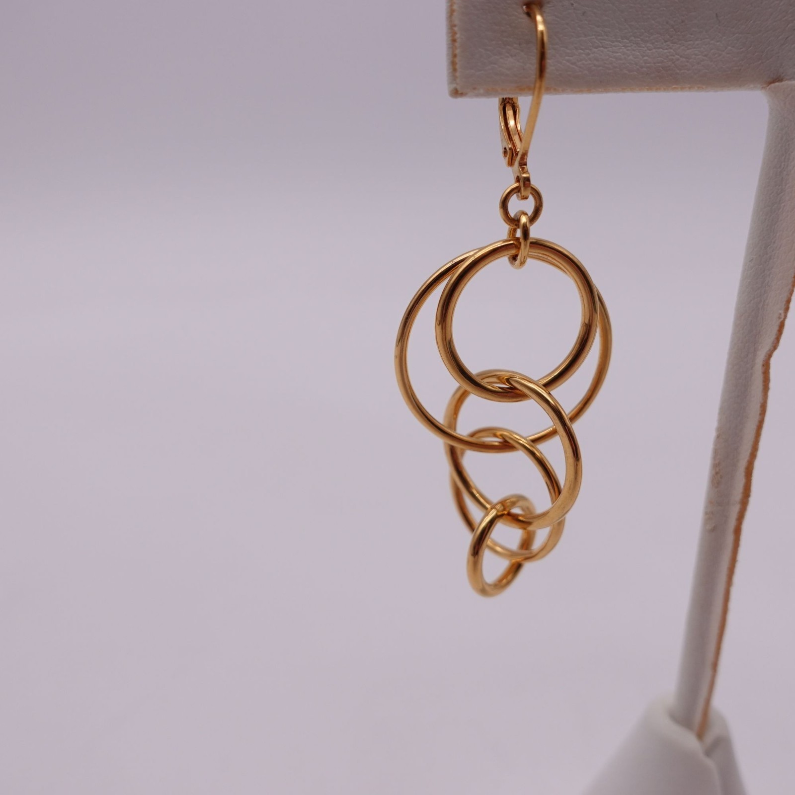 Joan Rivers Interlocking Hoop Dangle Earrings Gol… - image 3