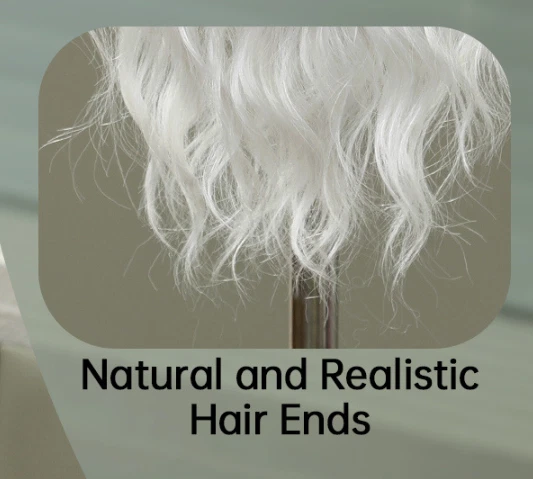 Pelucas de fibra resistentes al calor delanteras de encaje onduladas largas blancas plateadas de 13X6 pulgadas Foto 4 de 4