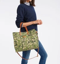 Mark and Graham Essential Camo Canvas Tote Green Multicolor