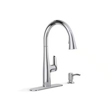 KOHLER Easmor Single-Handle Pull Down Sprayer Kitchen Faucet in Polished Chrome