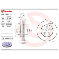 Brembo 2X Bremsscheibe Vorne Ø255 Mm InnenbelüFtet FüR Toyota Prius _W5_ 1.8