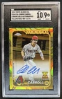 2024 Topps Gilded Corbin Carroll Chrome Auto Refractor Yellow-Gold #/75 SGC 9 10