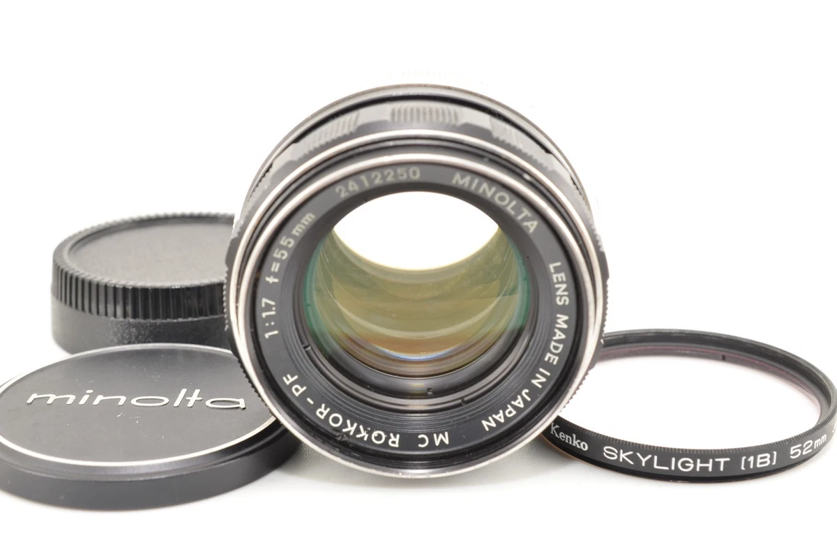 Minolta Rokkor PF 55mm Focal Camera Lenses f/1.7 Maximum Aperture