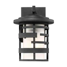 SATCO Lansing Textured Black Outdoor Hardwired Wall Lantern Sconce