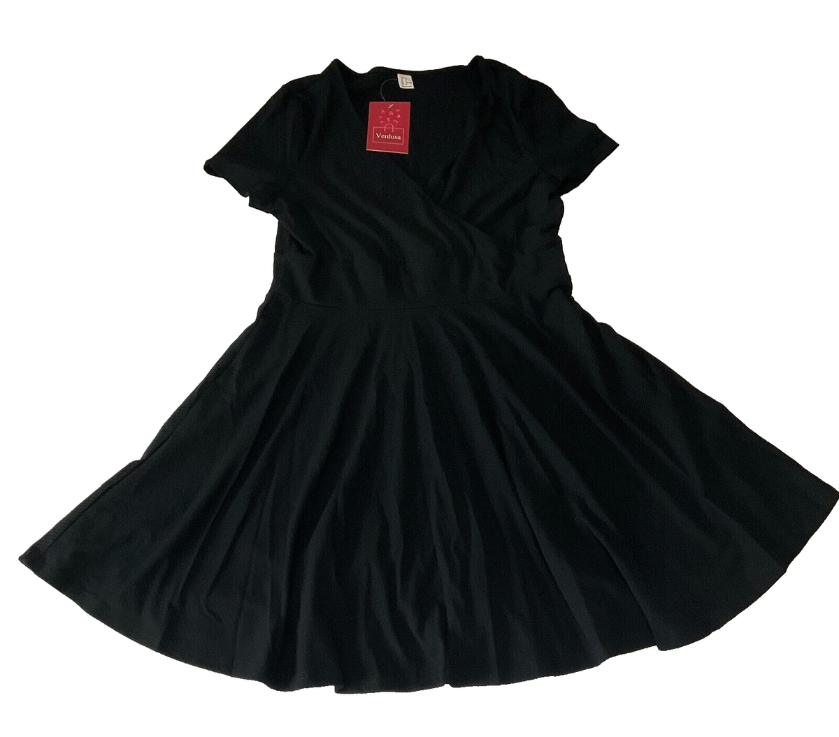 black mini dress short sleeve Contrast Stitch Polo Knit Black Mini Dress main image 1