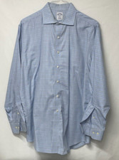Brooks Brothers 346 Non Iron Regular Fit Blue Yellow Mens Dress Shirt 16.5 - 4/5