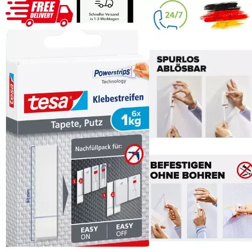 tesa Powerstrips Tapete&Putz-doppelseitige Klebestreifen für Tapete 1X6 Streifen - Bild 1 von 7