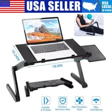 360° Adjustable Laptop Table Stand Lap Sofa Bed Tray Foldable PC Notebook Desk