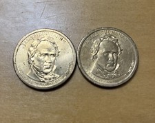 2010p James Buchanan one Dollar Coins-2 Coins