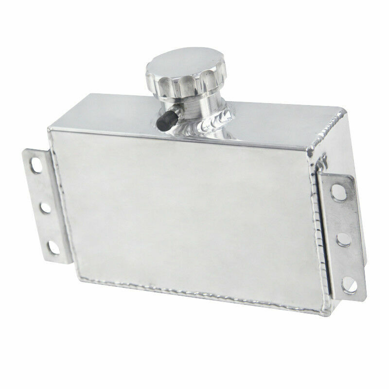 Aluminum 1L Radiator Coolant Overflow Tank Bottle Expansion Reservoir Silver