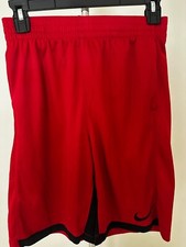 Boy's Youth XL Nike Dri-Fit Red Black Mesh Basketball Athletic Shorts w/pockets