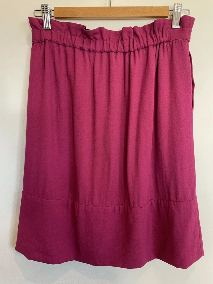 Emporio Armani Talla 42 10 Rosa Crepe Bolsa de Papel Cintura Falda Hecha en Italia Diseñador Foto 2 de 4