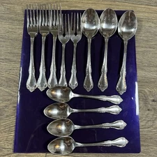 Lot Of 12 Pc WM A Rogers Oneida LTD Mansfield Amadeus Deluxe Stainless Flatware