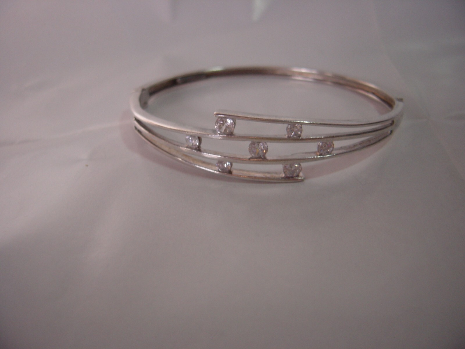 solid sterling silver unusual bangle-sparkling hi… - image 2