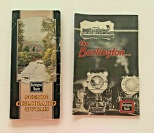 2 Burlington Route Railroad  Brochure 1933 Chicago World Fair 1928 Colorado Utah