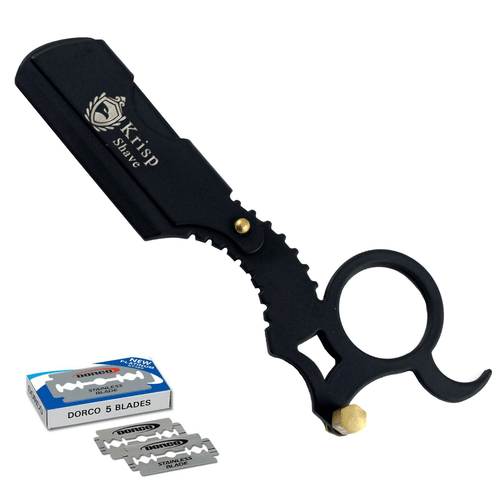 MEN STRAIGHT EDGE RAZOR BARBER SALON CUT THROAT SHAVETTE + 10 SHAVING BLADES - Picture 1 of 6