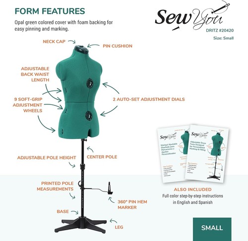 Compact and Stylish Adjustable Dress Form with Stability - 33 Inch Chest Size - Picture 6 of 11