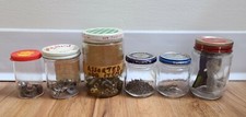 6 Vintage Jars with Assorted Antique/Vintage Hardware from 1950s. 1960s. 1970s.