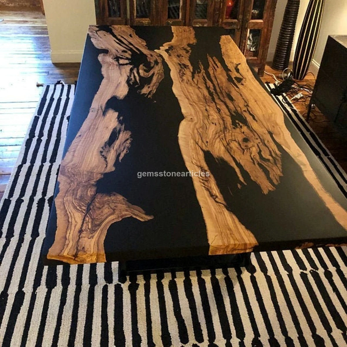 Epoxy Dining Table, Custom Black Epoxy Table, Epoxy Table with