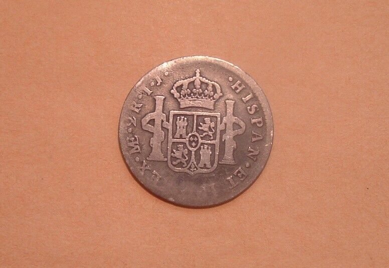 VINTAGE SPANISH COLONIAL & PIRATE ERA 1793 TWO 2 REALES COIN MINTED LIMA PERU