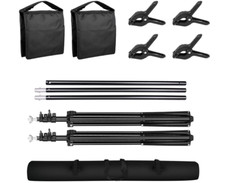 Photography Backdrop Support Kit 6.5' x 10' With 4 Clamps 2 Sandbags Carry Case