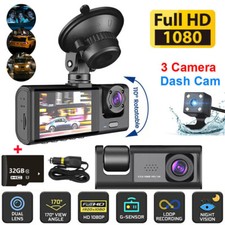 32GB Camara De Seguridad 3 lenses Dash Cam Para Carro Delantero/Trasero/Interior