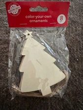 Christmas Tree with star Laser Cut Out Wood Shape Craft Supply - Wooden TX