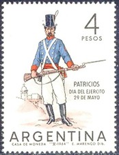 ARGENTINA 1964 day of the army 4 P two superb U/M MAJOR VARIETIES: MISSING COLOR