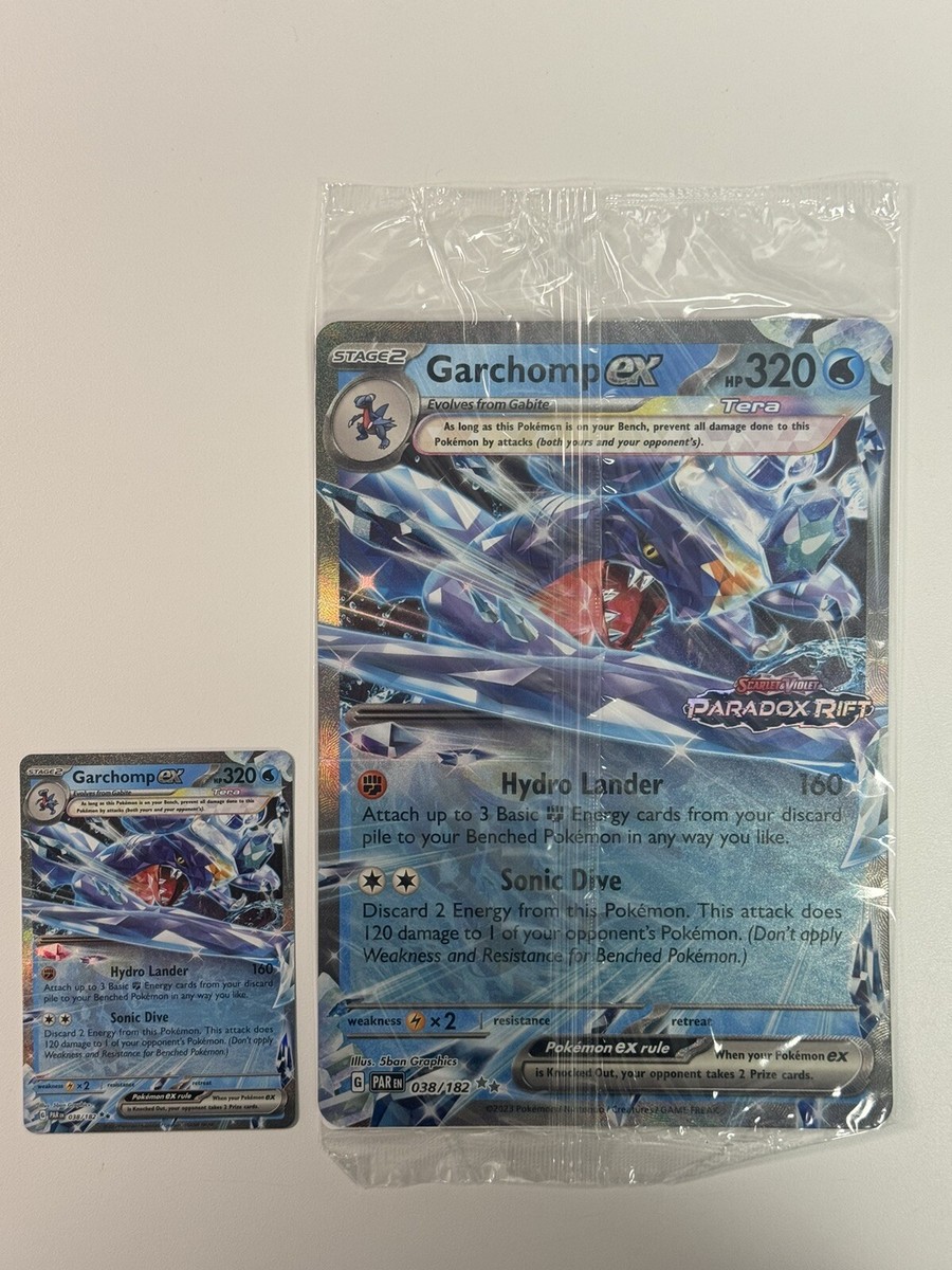 JUMBO Garchomp EX 038/182 Paradox Rift Stamped Oversized Promo