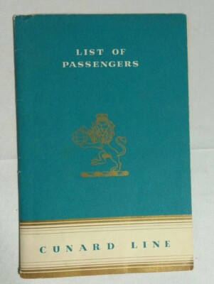 Cunard White Star Line Passenger List R.M.S. Georgic Sept. 1952 Cruise Liner Vtg