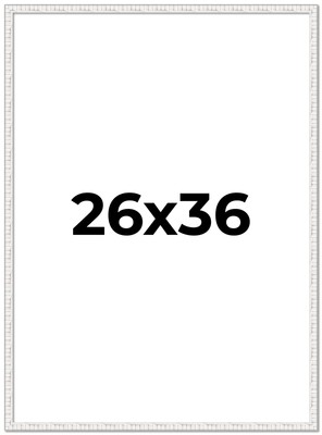 26x36 Frame White Real Wood Picture Frame Width 0.75 inches | Interior Frame Dep