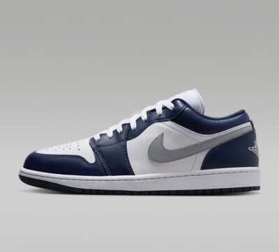 Nike Air Jordan 1 Low WHITE/WOLF GREY NAVY Herren Sneaker EU 44,5 Neu Ovp