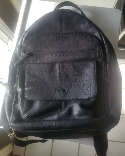 FOSSIL..BACKPACK..Black.. Cowhide 