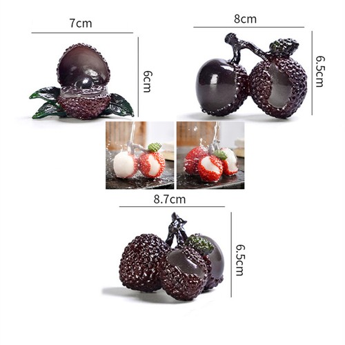 Color Change Tea Pet Resin Ornament Creative Tea Play Leechee Fruit